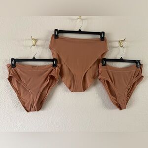 NWT Skims Bundle Of 3 Panties Size 4X Sienna Neutral Nude Stretchy 2 Styles